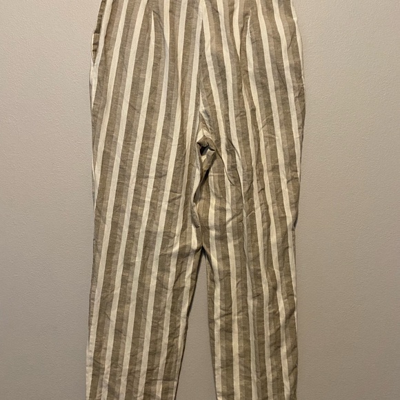 Cristina’s Women’s Linen Blend Striped Pants Sz 15/16 Vintage, side button - Picture 2 of 6